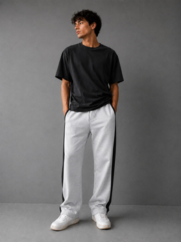 Pantalón Combinado - Gris Claro Negro - gris-claro-negro-1.png